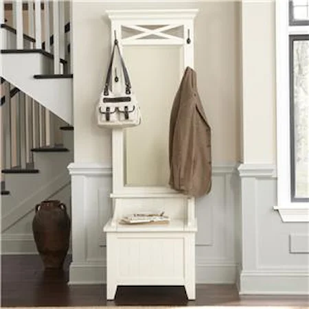 Entryway Hall Tree with Mirror and Bench
